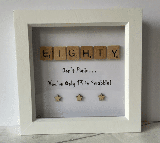 Scrabble Frame for 80 year old man