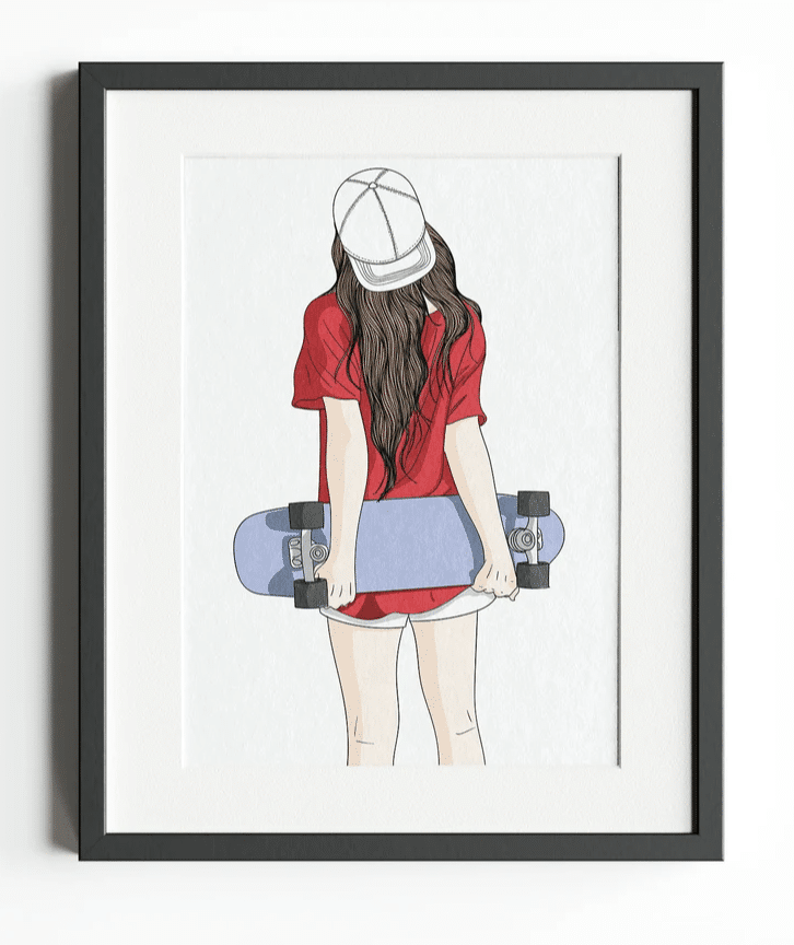 Skater Girl Illustration gift