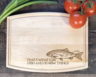 Personalized cutting board for fisherman 