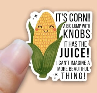 corn sticker gift