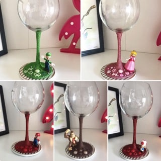 Super Mario Gifts for Adults Wine Glasses