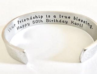 personalized bracelet 50th birthday gift idea for sister