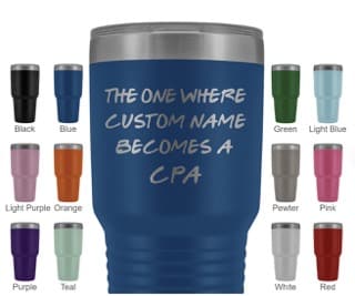 Personalized CPA Tumbler for accounting graduate