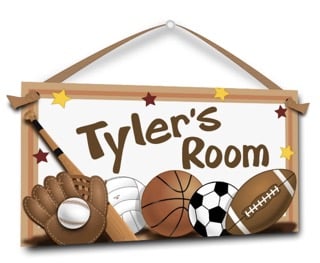 sporty door sign gift ideas for 9 year old boy who likes sports