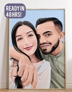 Cute portrait for twins adults birthday gift